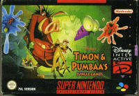 Timon and Pumbaa Jungle Games PAL Super Nintendo  box art